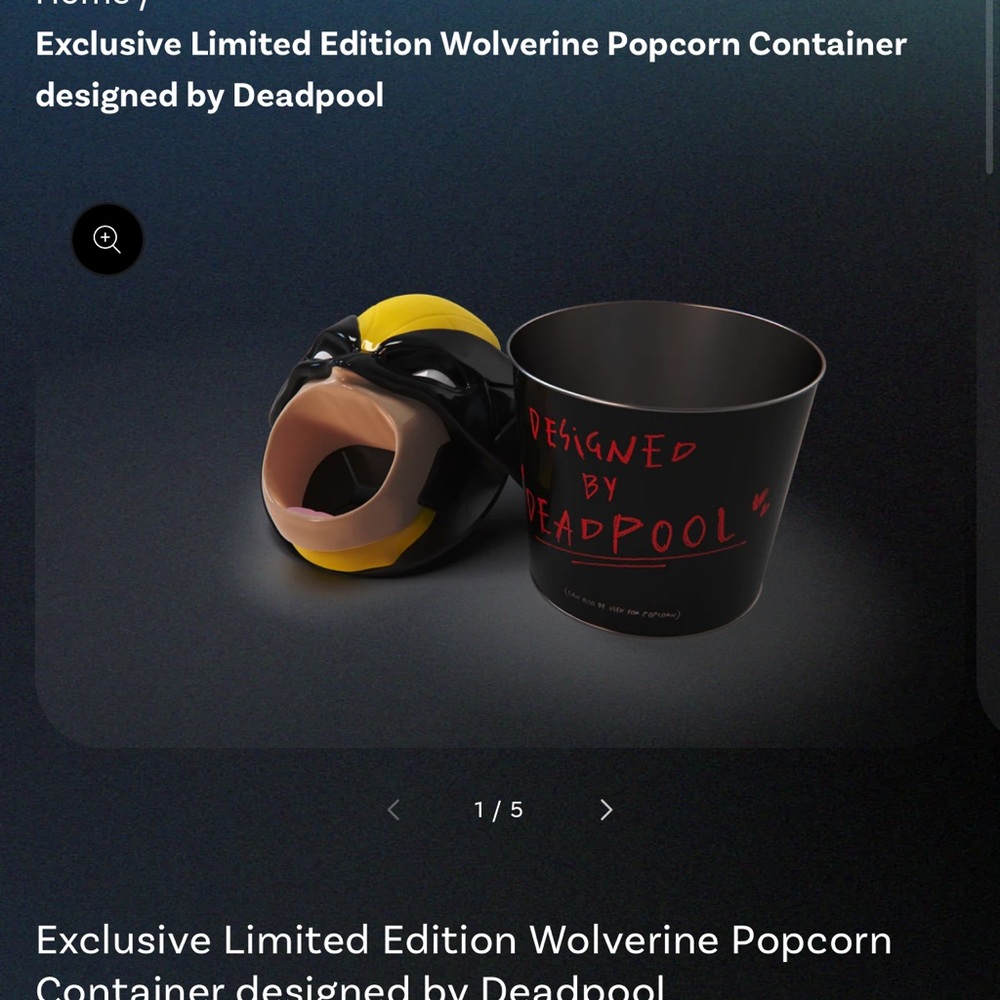 Exclusive Limited Edition Wolverine Popcorn Containerby Deadpool